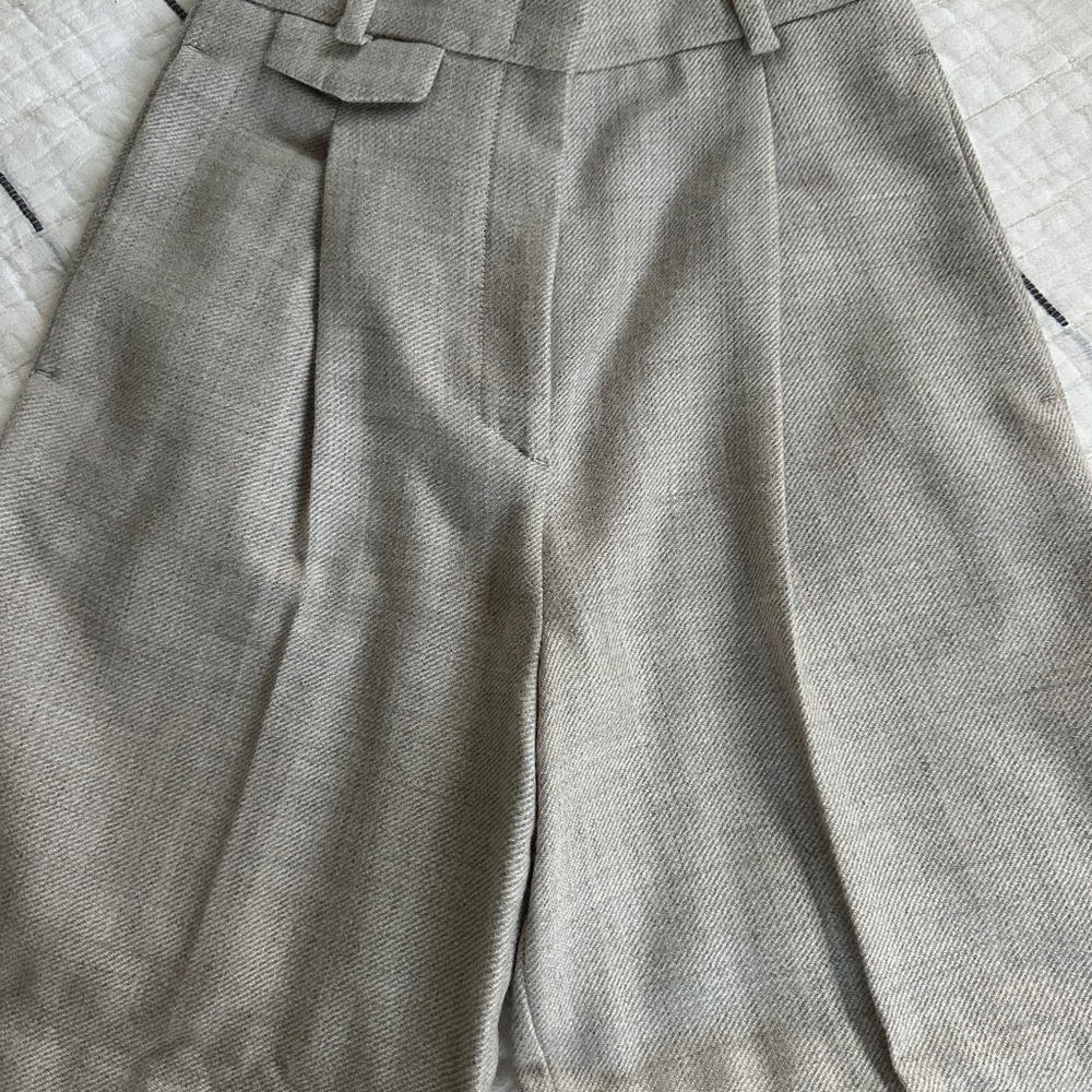 COS Beige and Cream Textured Shorts
